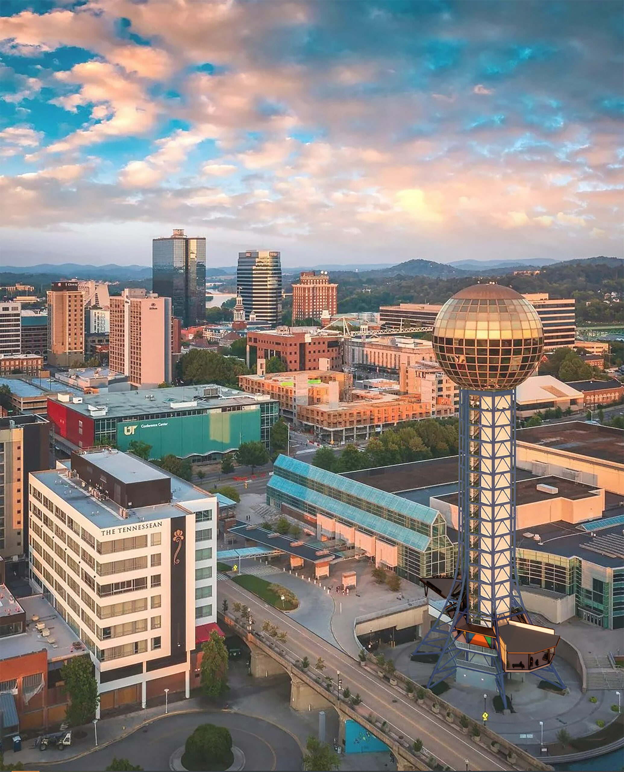Featured image for “Sunsphere Renovations – Visit Knoxville Welcome Center”